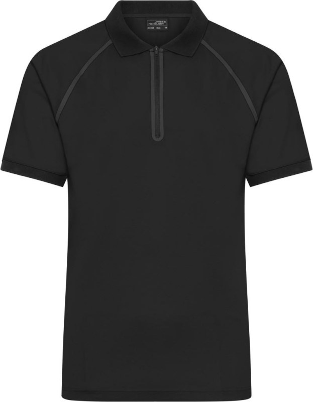 Daiber JN 1308 Pánské piqué polo se zipem 02.1308 black/black