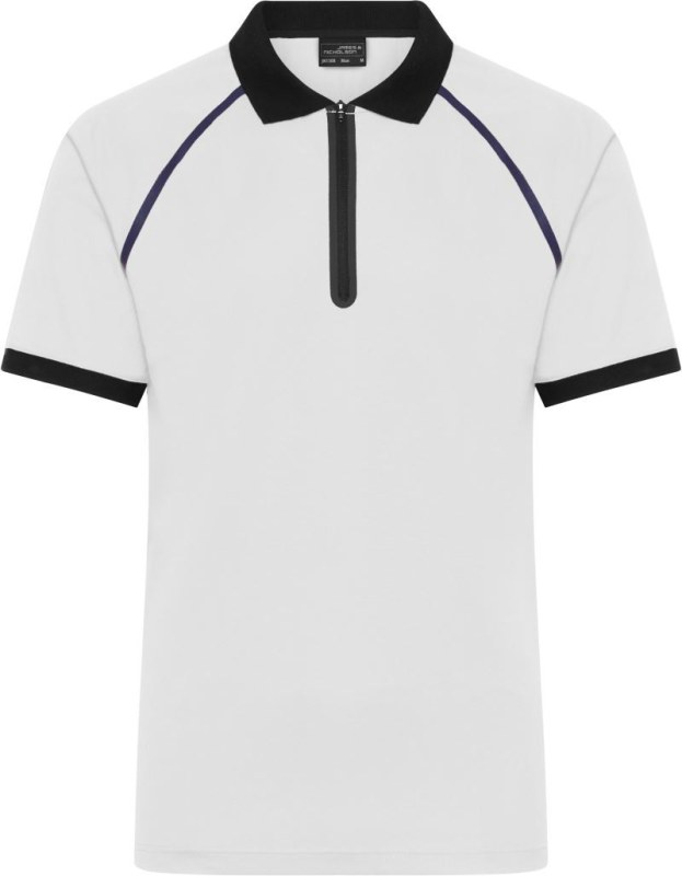 Daiber JN 1308 Pánské piqué polo se zipem 02.1308 white/black