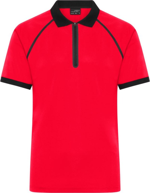 Daiber JN 1308 Pánské piqué polo se zipem 02.1308 light red/black