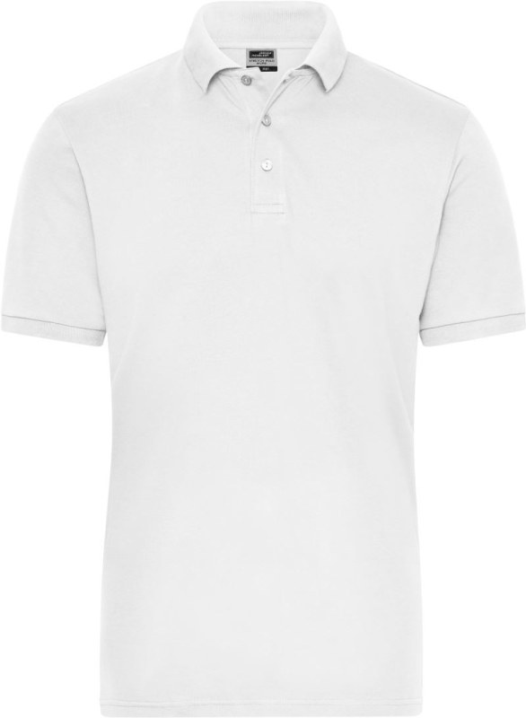 Daiber JN 1806 Pánské pracovní elastické bio polo - Solid 02.1806 white
