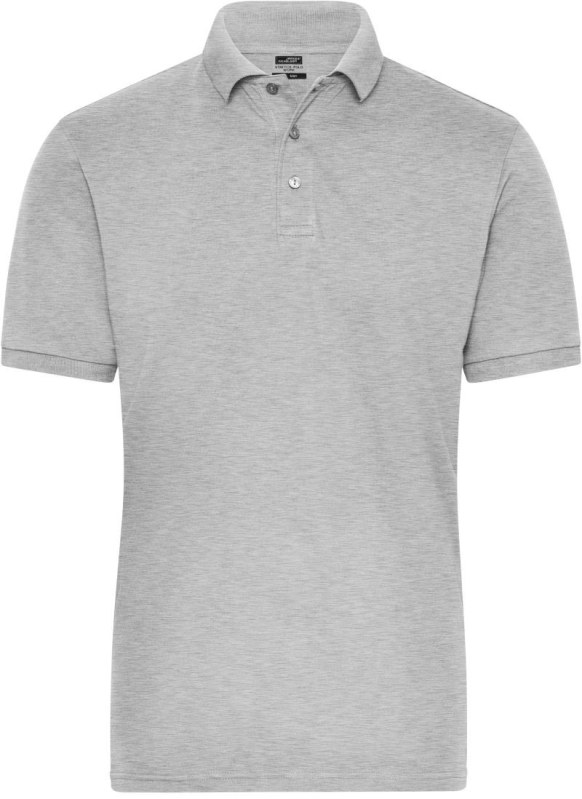 Daiber JN 1806 Pánské pracovní elastické bio polo - Solid 02.1806 grey heather - Pánské oblečení trička