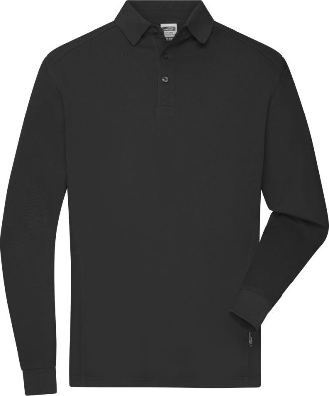 Daiber JN 1842 Pánské pracovní piqué polo s dlouhým rukávem 02.1842 black