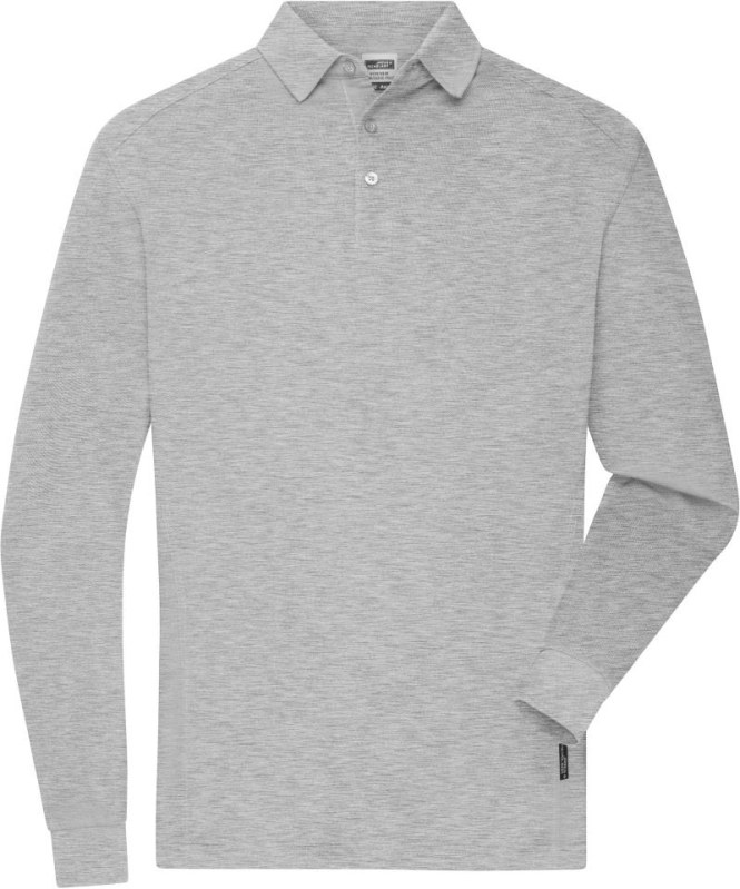 Daiber JN 1842 Pánské pracovní piqué polo s dlouhým rukávem 02.1842 grey heather