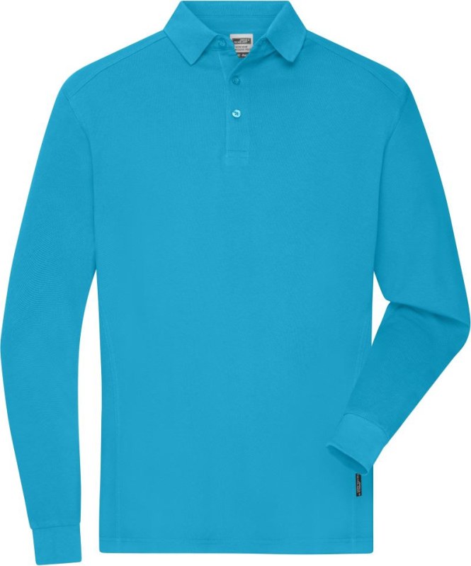 Daiber JN 1842 Pánské pracovní piqué polo s dlouhým rukávem 02.1842 turquoise