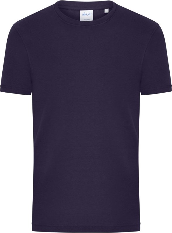Daiber 8040 Pánské bio tričko s jemným žebrováním 02.8040 deep purple
