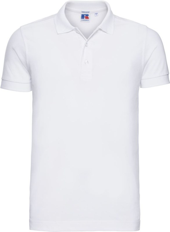 Russell Athletic 566M Pánské elastické piqué polo 10.566M white