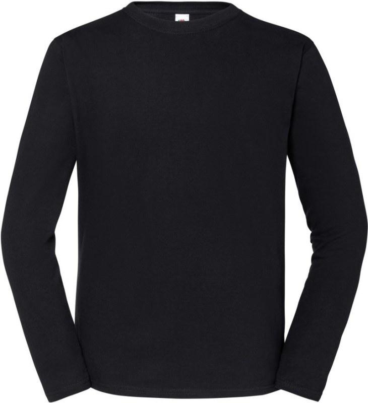 Fruit of the Loom Iconic 195 LSL Pánské tričko z těžké bavlny s dl. rukávem 16.1360 black