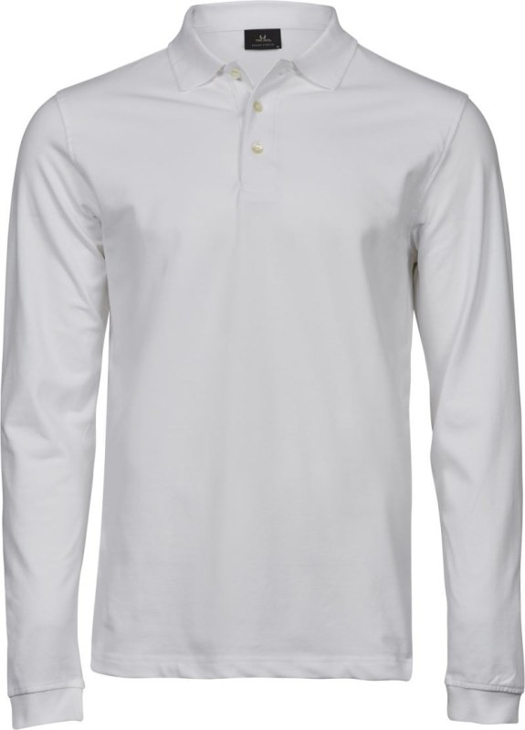 Tee Jays TJ 1406 Pánské elastické piqué polo s dl. rukávem 18.1406 white