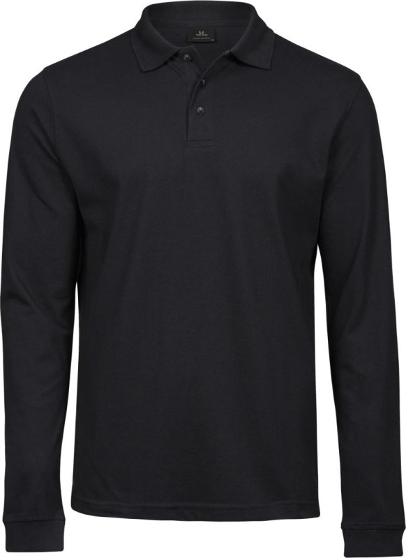 Tee Jays TJ 1406 Pánské elastické piqué polo s dl. rukávem 18.1406 black