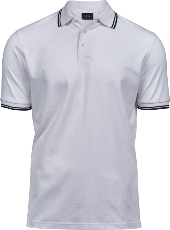 Tee Jays TJ 1407 Pánské elastické piqué polo "Stripe" 18.1407 white/navy