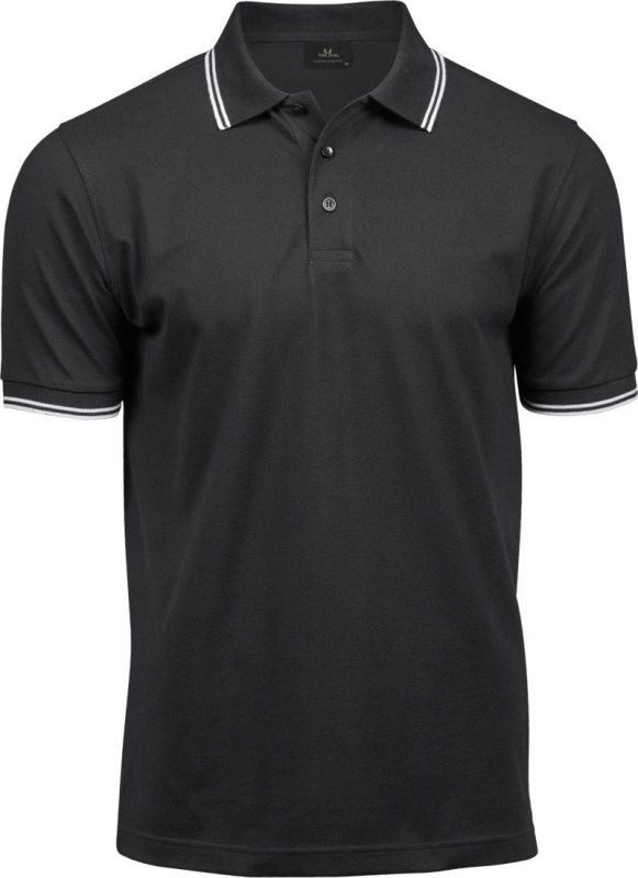 Tee Jays TJ 1407 Pánské elastické piqué polo "Stripe" 18.1407 black/white