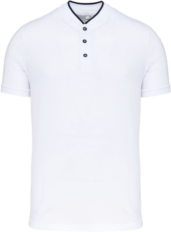 Kariban K 223 Pánské polo s mao límcem 20.K223 white/navy