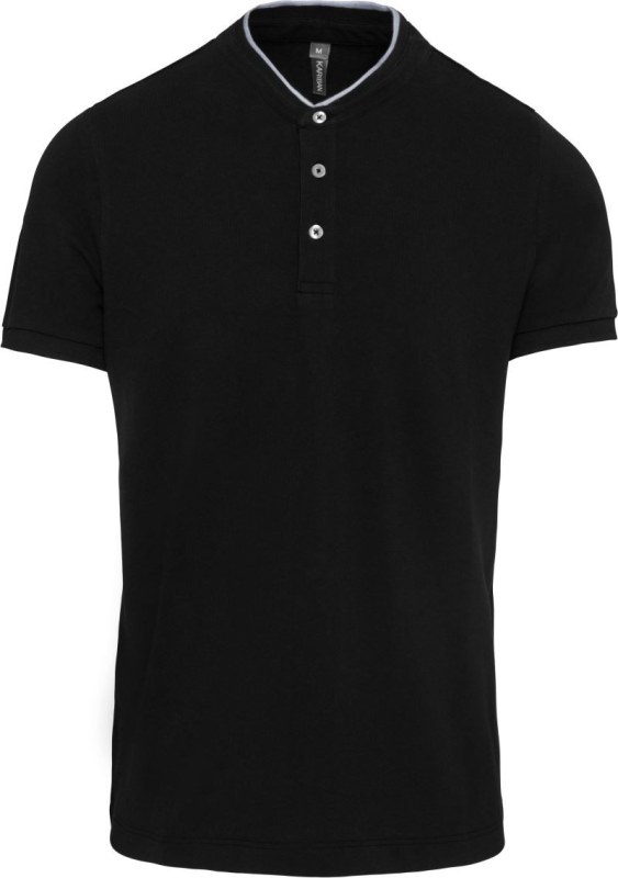 Kariban K 223 Pánské polo s mao límcem 20.K223 black/oxford grey