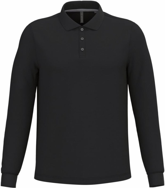 Kariban K 243 Pánské piqué polo s dlouhým rukávem 20.K243 black