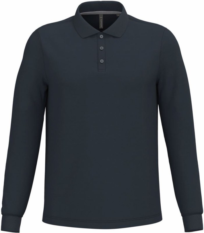 Kariban K 243 Pánské piqué polo s&nbsp;dlouhým rukávem 20.K243 navy - Pánské oblečení trička
