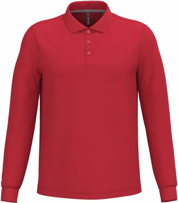 Kariban K 243 Pánské piqué polo s dlouhým rukávem 20.K243 red