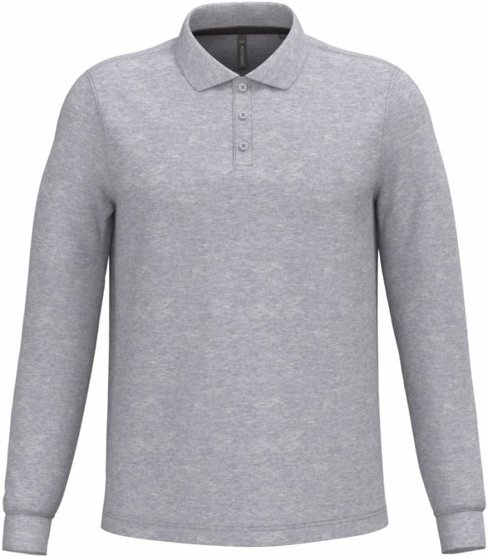 Kariban K 243 Pánské piqué polo s&nbsp;dlouhým rukávem 20.K243 oxford grey - Pánské oblečení trička