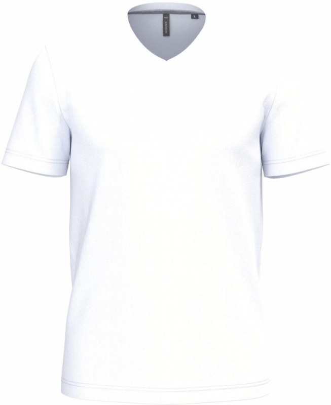 Kariban K 357 Pánské tričko s výstřihem do V 20.K357 white