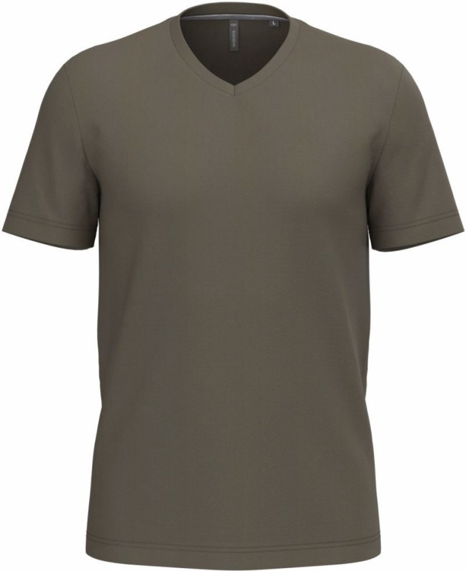 Kariban K 357 Pánské tričko s výstřihem do V 20.K357 dark khaki