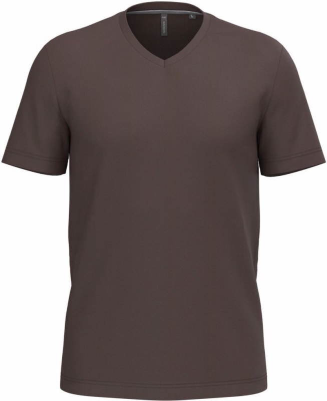 Kariban K 357 Pánské tričko s výstřihem do V 20.K357 chocolate