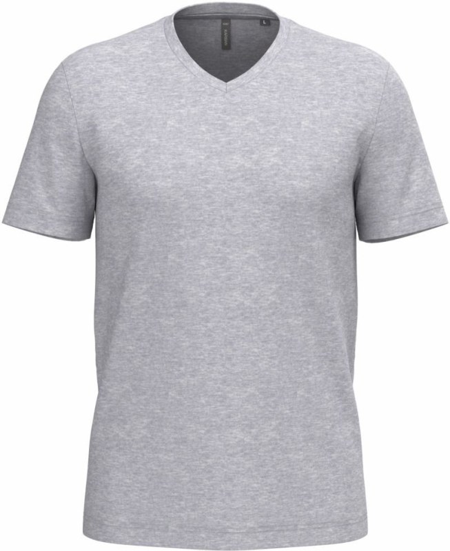 Kariban K 357 Pánské tričko s&nbsp;výstřihem do V 20.K357 oxford grey - Pánské oblečení trička
