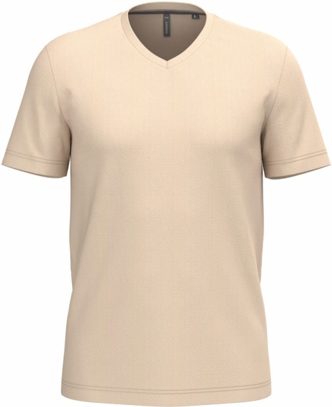 Kariban K 357 Pánské tričko s výstřihem do V 20.K357 light sand