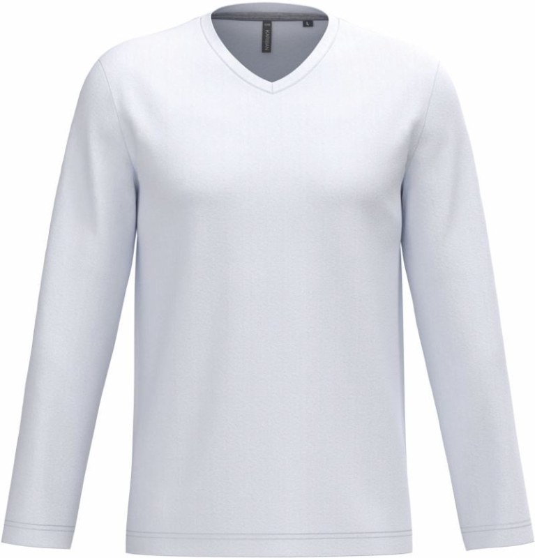 Kariban K 358 Pánské tričko do V s dl. rukávem 20.K358 white