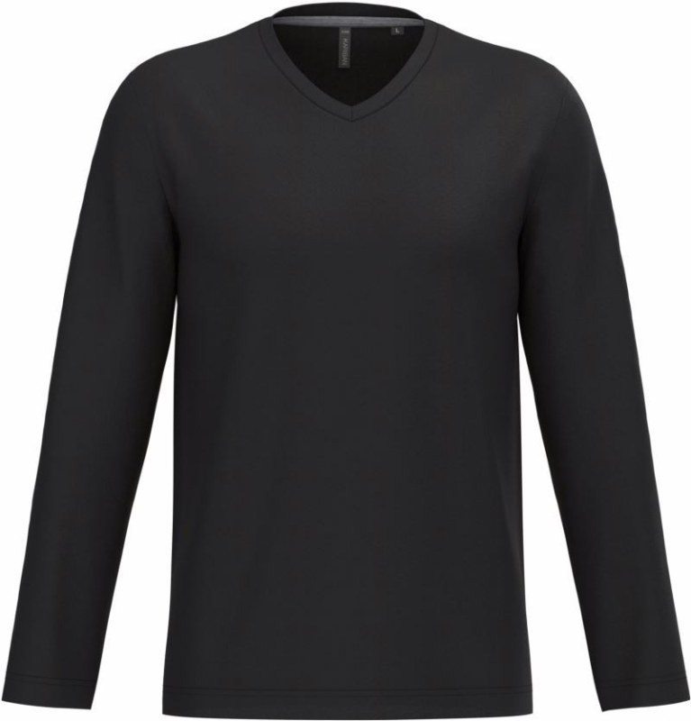 Kariban K 358 Pánské tričko do V s dl. rukávem 20.K358 black