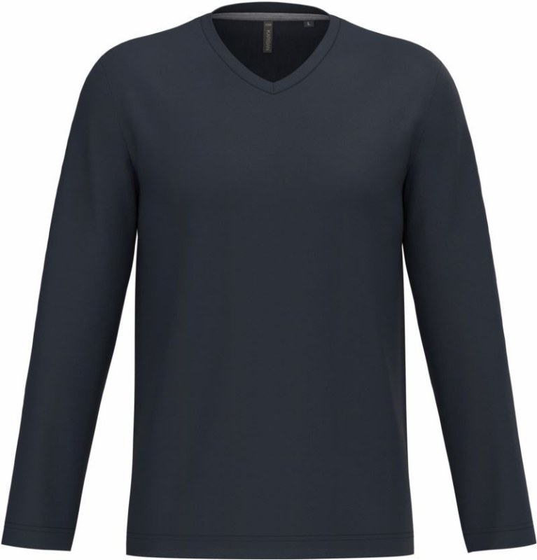 Kariban K 358 Pánské tričko do V s dl. rukávem 20.K358 navy