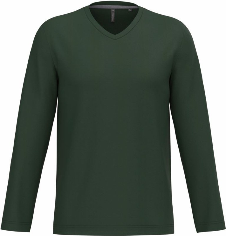 Kariban K 358 Pánské tričko do V s dl. rukávem 20.K358 forest green