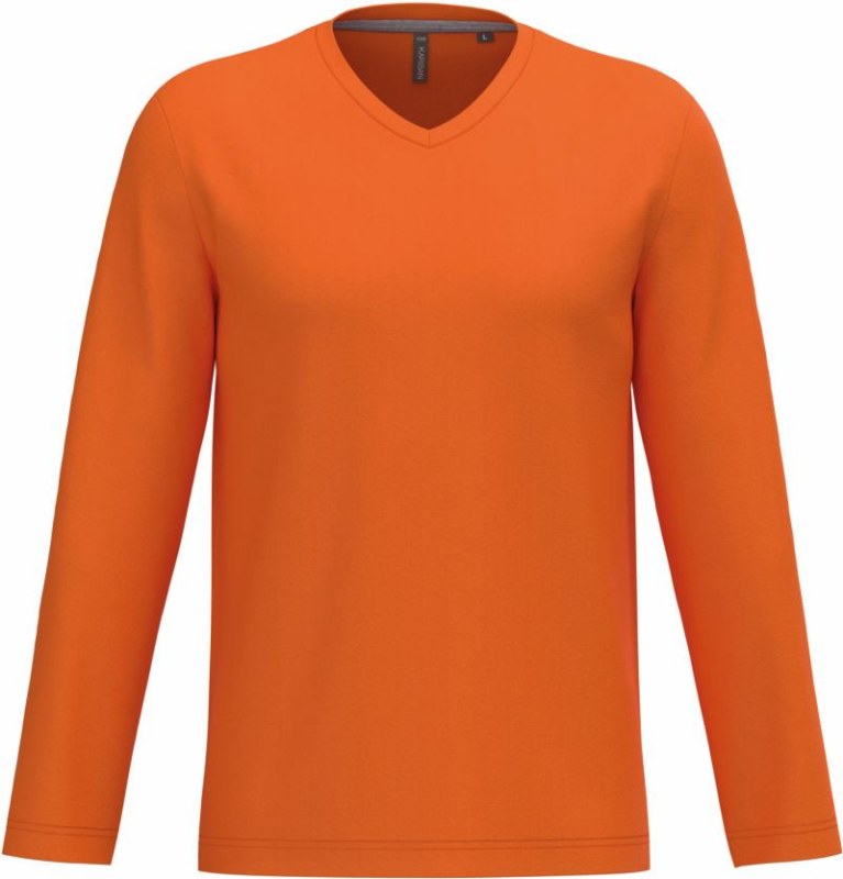 Kariban K 358 Pánské tričko do V s dl. rukávem 20.K358 orange