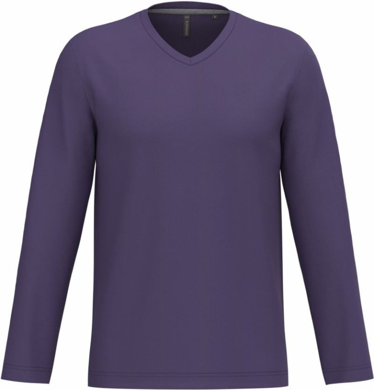 Kariban K 358 Pánské tričko do V s dl. rukávem 20.K358 purple