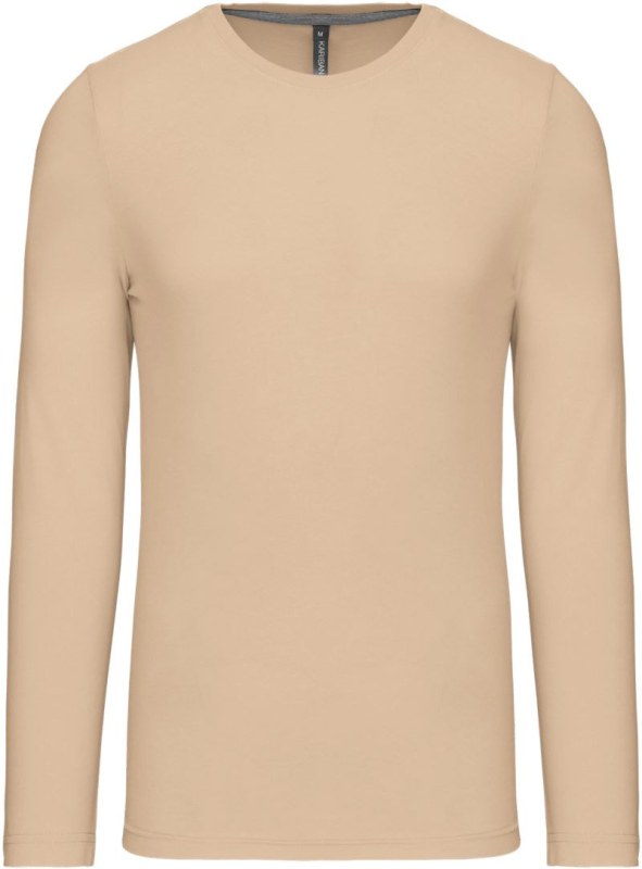 Kariban K 359 Pánské tričko s&nbsp;dlouhým rukávem 20.K359 light sand - Pánské oblečení trička