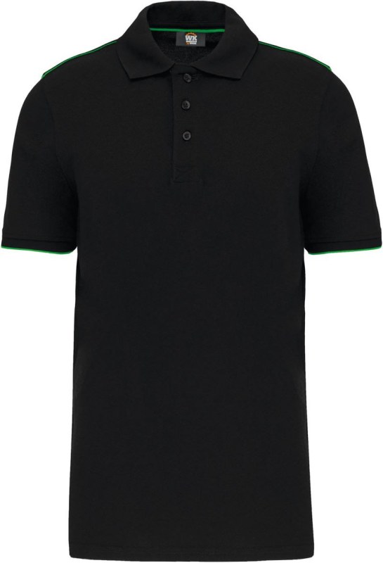 WK WK 270 Pánské pracovní piqué polo "Day-to-Day" 20.W270 black/kelly green - Pánské oblečení trička