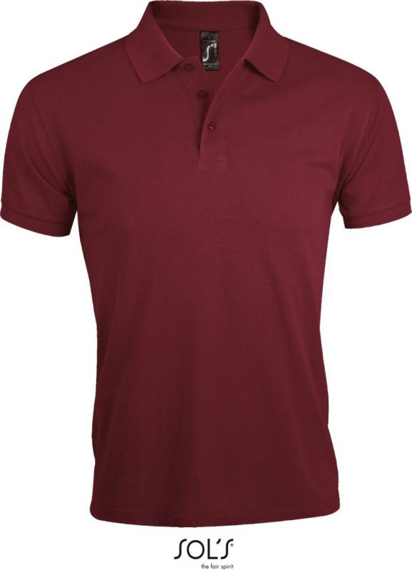 SOL´S Prime Men Pánské piqué polo z těžké bavlny 25.0571 burgundy