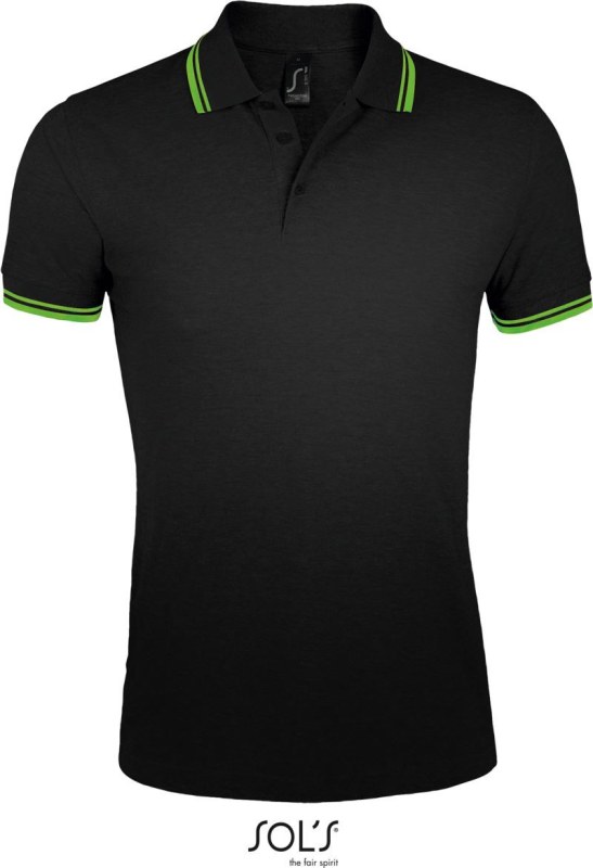 SOL´S Pasadena Men Pánské piqué polo 25.0577 black/lime