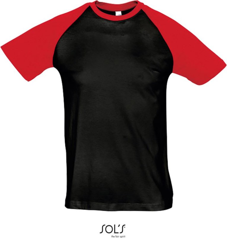 SOL´S Funky Pánské 2-barevné raglánové tričko 25.1190 black/red