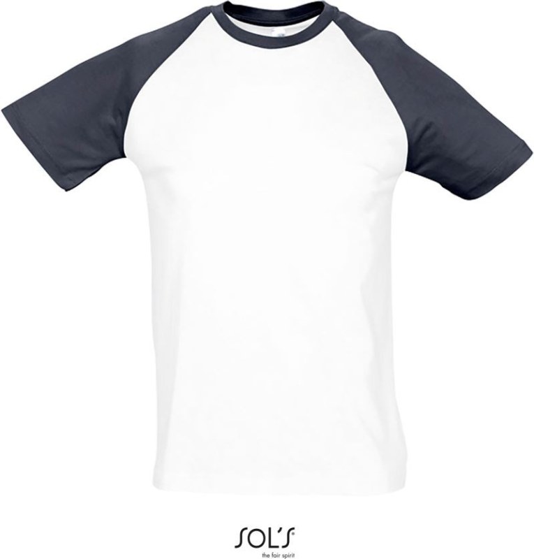 SOL´S Funky Pánské 2-barevné raglánové tričko 25.1190 white/navy