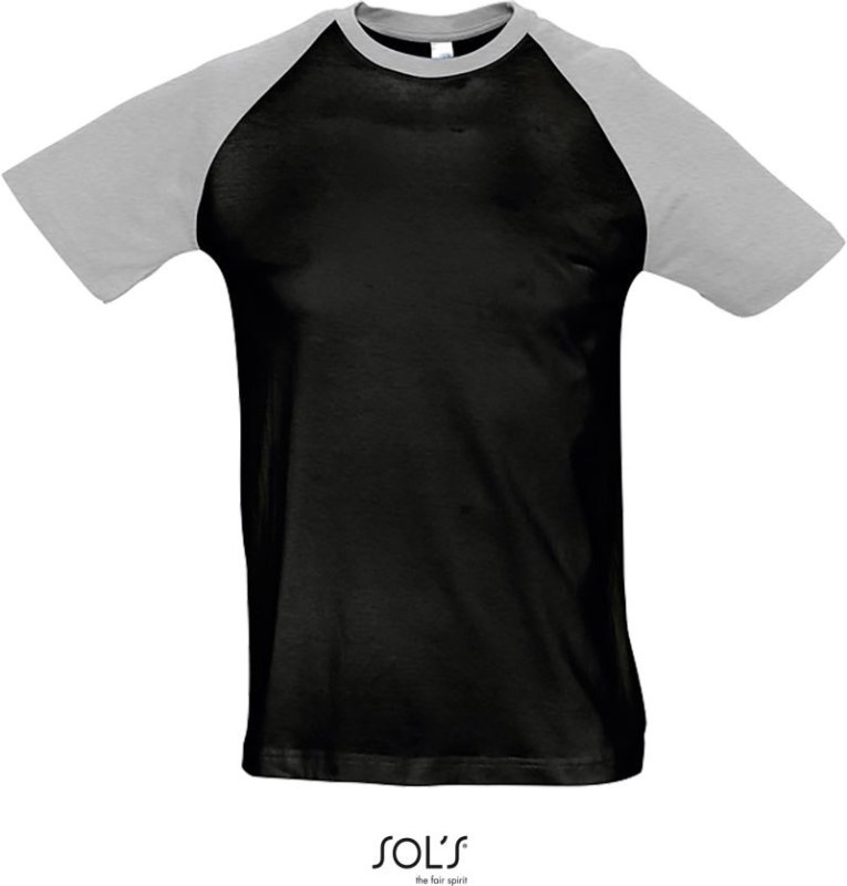 SOL´S Funky Pánské 2-barevné raglánové tričko 25.1190 black/grey melange
