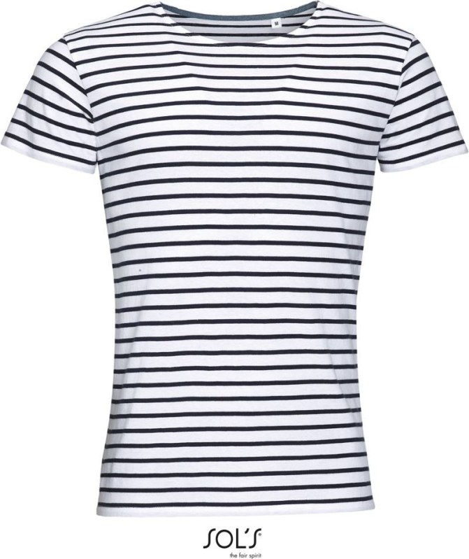 SOL´S Miles Men Pánské pruhované tričko 25.1398 white/navy