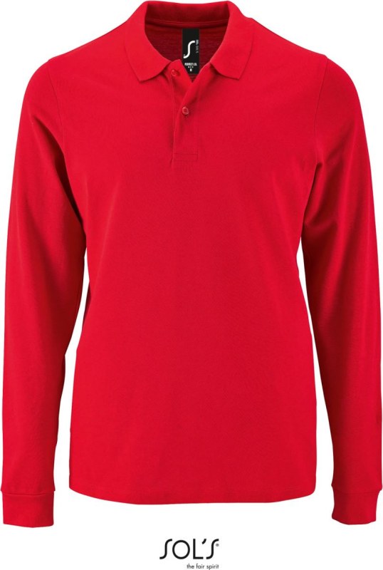 SOL´S Perfect LSL Men Pánské piqué polo s dlouhým rukávem 25.2087 red