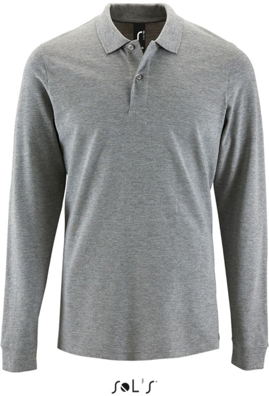 SOL´S Perfect LSL Men Pánské piqué polo s dlouhým rukávem 25.2087 grey melange