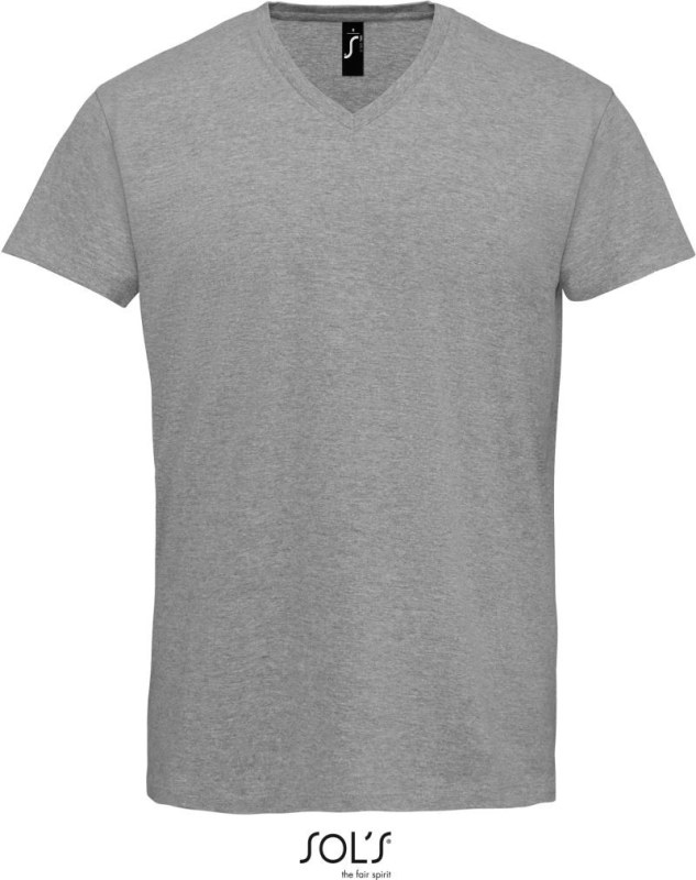 SOL´S Imperial V Men Pánské tričko do V z těžké bavlny 25.2940 grey melange
