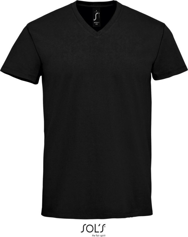 SOL´S Imperial V Men Pánské tričko do V z těžké bavlny 25.2940 deep black