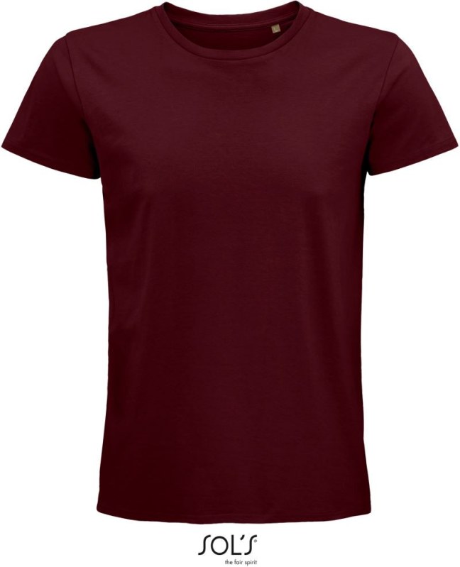 SOL´S Pioneer Men Pánské tričko z bio bavlny 25.3565 burgundy