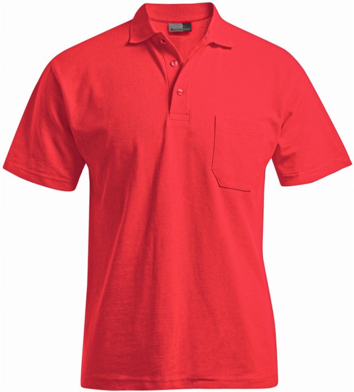 Promodoro 4100 Pánské polo s&nbsp;náprsní kapsou Heavy Piqué 40.4100 fire red - Pánské oblečení trička