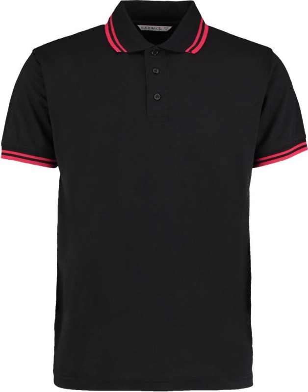 Kustom Kit KK 409 Pánské kontrastní piqué polo 43.0409 black/red