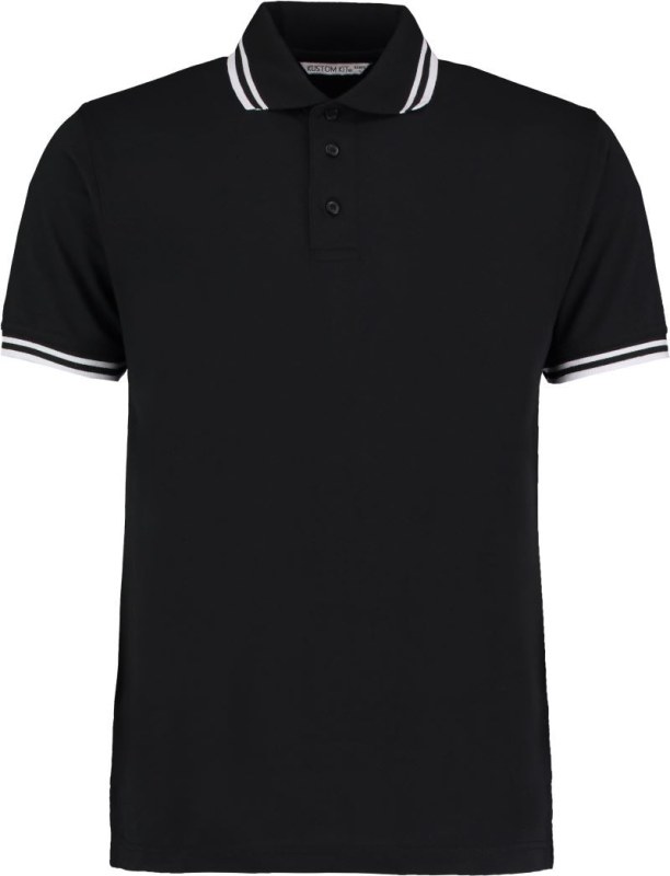 Kustom Kit KK 409 Pánské kontrastní piqué polo 43.0409 black/white - Pánské oblečení trička