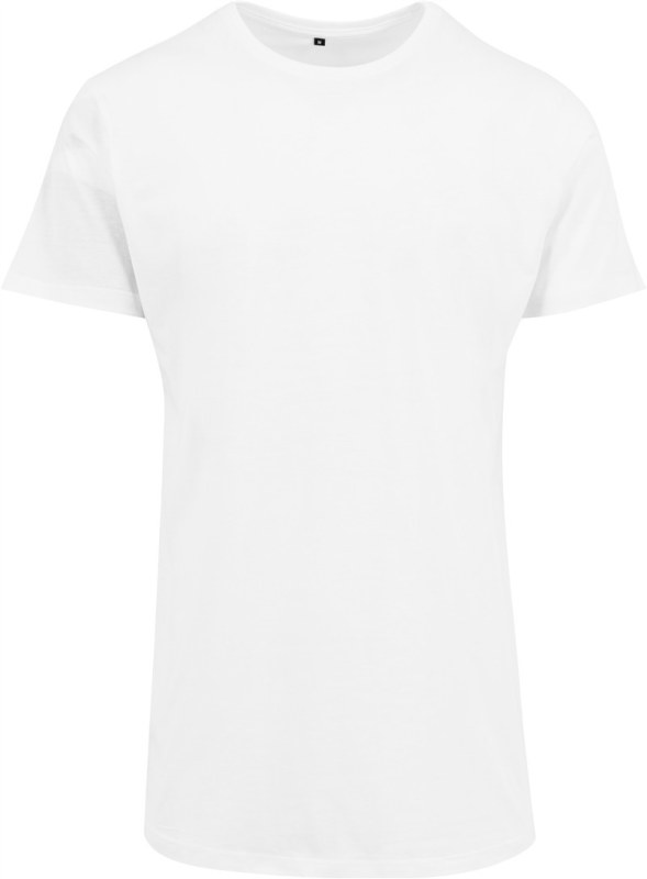 Build your Brand BY 028 Pánské tričko "Shaped Long" 56.0028 white