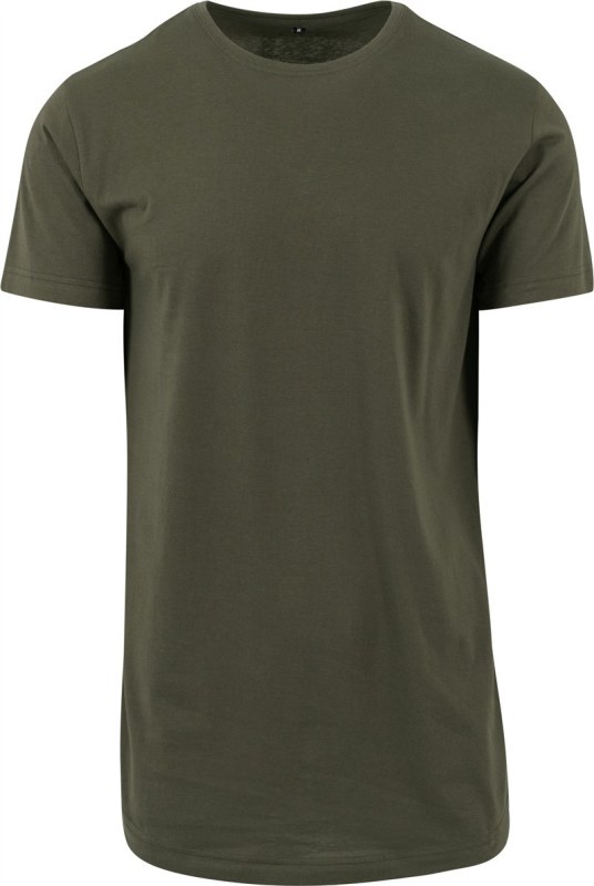 Build your Brand BY 028 Pánské tričko "Shaped Long" 56.0028 olive